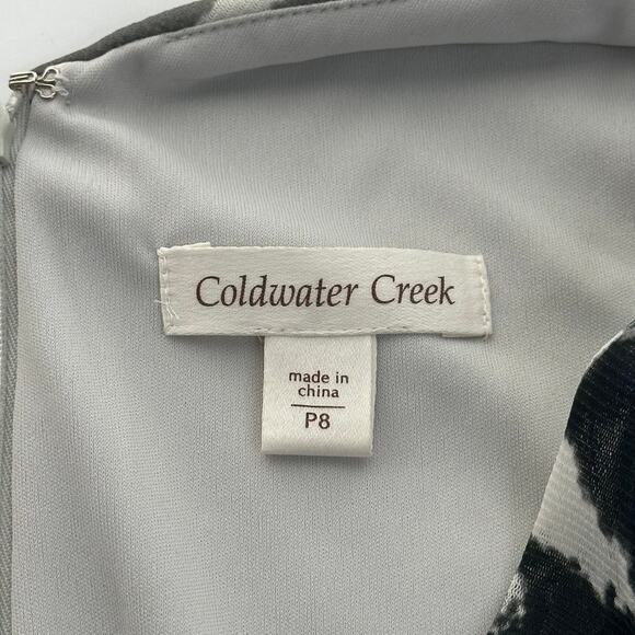 Coldwater Creek Navy/Gray Printed‎ Sleeveless Midi Dress Womens Petite Size P8 - Picture 7 of 10